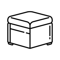 Outline drawing of a square ottoman