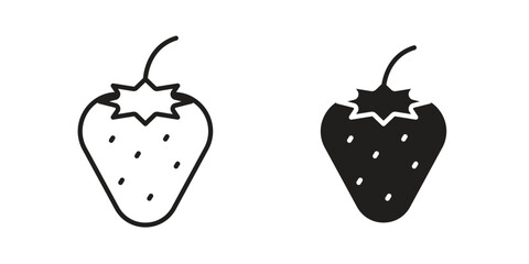 Strawberry icon logo design element. minimalist style icons