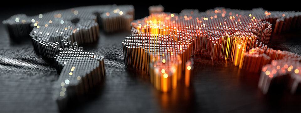 Connected global supply chain network illustration