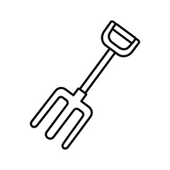 Outline drawing of a garden fork