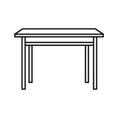 Simple rectangular table with four legs