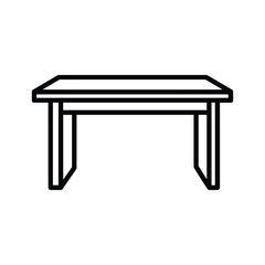 Line art icon of a simple table with four legs