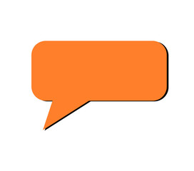 Orange speech bubble icon for chat messages, comments, dialogue boxes, social media stickers, and design overlays
