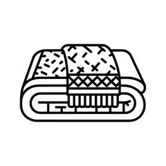 Folded blanket with geometric pattern