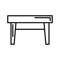 Simple line art icon of a table