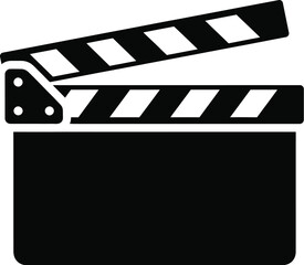 Film clapperboard icon for cinema and video production design vector illustration. 