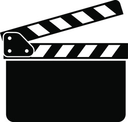 Film clapperboard icon for cinema and video production design vector illustration. 