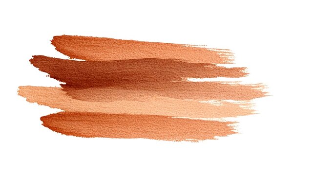 Collection of textured horizontal watercolor brush strokes transitioning through earthy brown and warm orange hues isolated on a clean white background for ic design elements