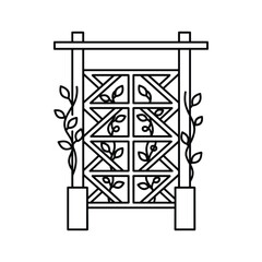 Garden gate with climbing plant icon