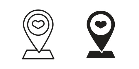 Wedding Location icon logo design element. minimalist style icons