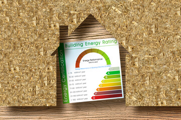BUILDINGS ENERGY EFFICIENCY AND RATING in building activity and construction industry with hemp...