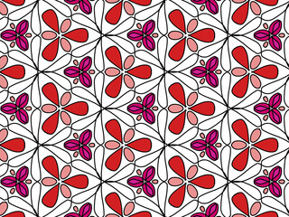 Seamless ethnic traditional pattern with colorful flower design, Illustrations for printing design.