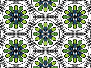 Seamless ethnic traditional pattern with colorful flower design, Illustrations for printing design.