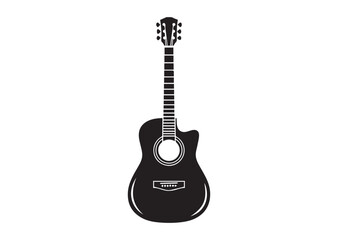 Naklejka premium Guitar icon, Guitar silhouette vector
