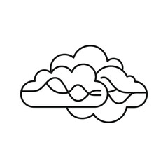Stylized cloud illustration with a wavy line inside