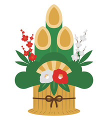 Kadomatsu &ndash; Traditional Japanese New Year Lucky Charm Illustration