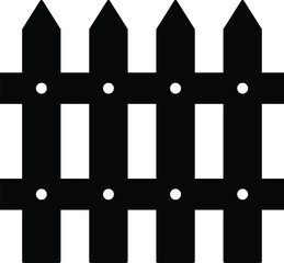 Fence Silhouette, Garden and Yard Vector Illustration