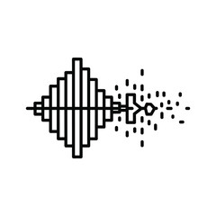 Visual representation of a sound wave or audio signal in a digital format