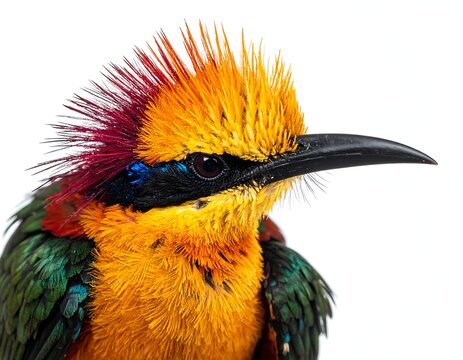 Close-up of a Colorful Bee-eater Bird with Striking Plumage.
