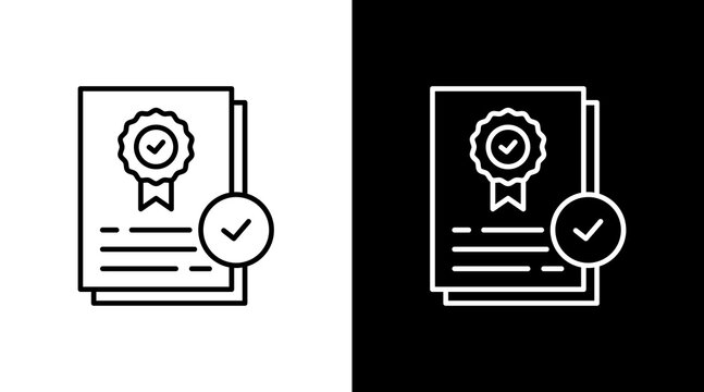 Accreditation  White Icon Set Design