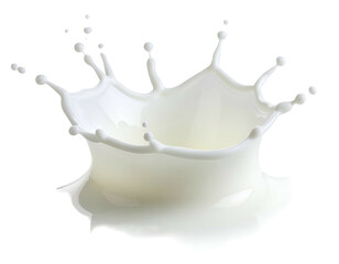 Dairy liquid exploding upwards in a crown shape