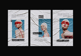 Vertical Social Posts With Glued Effect