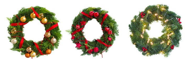 Christmas garland isolated on transparent background 