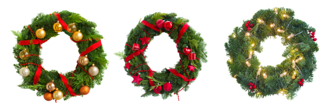Christmas garland isolated on transparent background - Powered by Adobe