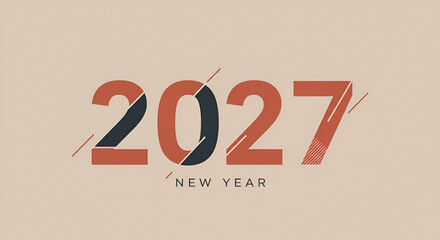Celebrate New Year 2027 with this modern, stylish graphic for your marketing campaign or personal holiday greetings, wishing everyone a prosperous year ahead