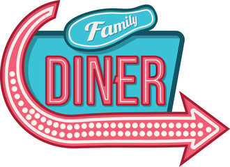 Classic diner sign illustration