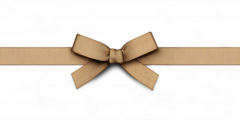 Elegant gold ribbon with a bow, perfect for adding a touch of luxury to designs