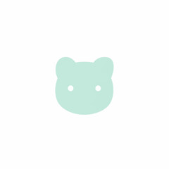 Simple light green bear face design for various creative projects and uses.