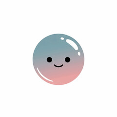 Cute smiling bubble character with a pastel gradient color.
