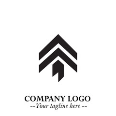 Building Logo Symbol in Black on the White Background with Modern Minimal Architecture Design