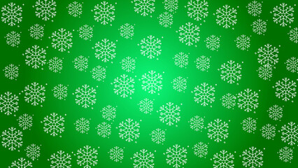 Doodle christmas snow outline seamless pattern adorning a bright green repeating background
