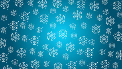 Doodle christmas snow outline seamless pattern adorning a bright teal repeating background.
