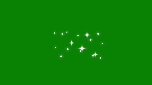 Sparkle Twinkle Glitter Stars Explosion with bubble Pops FX &ndash; Cartoon Twinkling Energy Bursts, Flat Smoke Pops, Comic Manga Flashes & Glitter Spark Pop-Up Animation Green Screen Overlay Video. 4K
