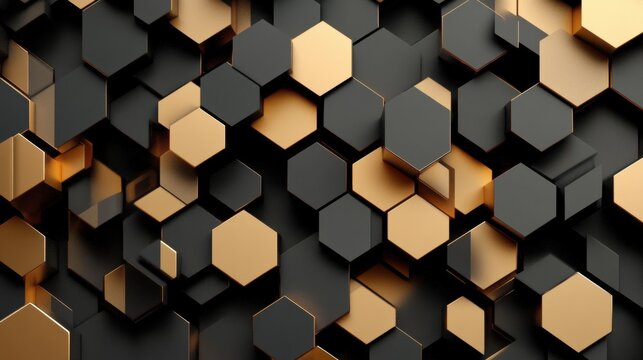 Abstract 3D rendering complex pattern geometric shapes modern mosaic - Powered by Adobe