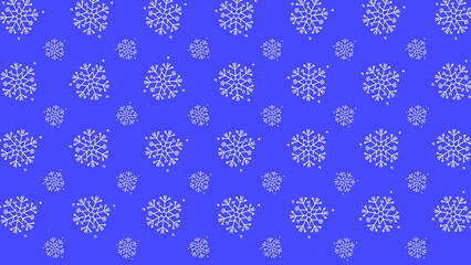 Doodle christmas snow outline seamless pattern adorning a bright blue repeating background.