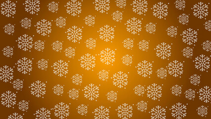 Doodle christmas snow outline seamless pattern adorning a bright orange repeating background