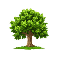 Cartoon style tree with green leaves