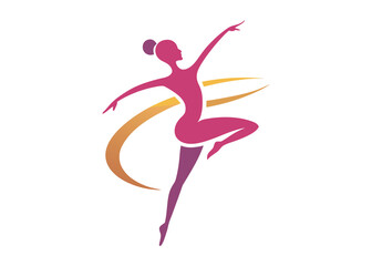 ballet dancer logo silhouette vector, ballet silhouette ballerina logo icon silhouette, ballet jumping dancer female dancer action pose black silhouette isolated on white background.