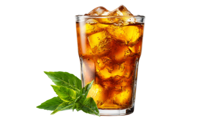 Refreshing iced tea with mint leaves, a perfect summer drink to quench your thirst and enjoy a moment of relaxation