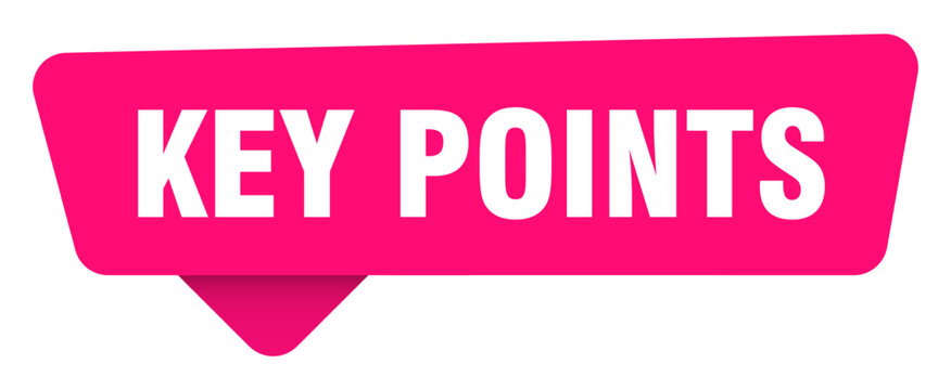 key points magenta sticker isolated on transpatent background. key points sign
