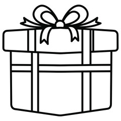 Illustration of a gift box with ribbon and bow, perfect for celebrating special occasions