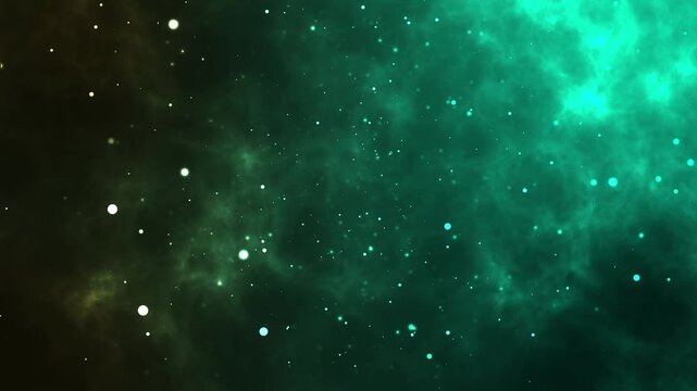 blurry dots random moving with shiny light. sparkling colourful stars. particles shine effect with blurred background.