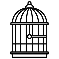Illustration of a birdcage, a symbol of captivity and confinement or freedom