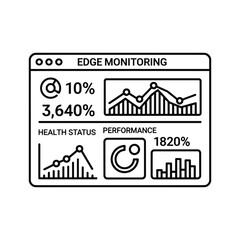 Edge monitoring dashboard displaying performance metrics, graphs, and status indicators