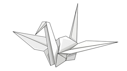 A white origami paper crane with textured details