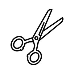 Outline drawing of open scissors
